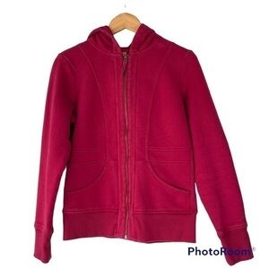 LUCY Athletic Fit Full Zip Hoodie Jacket Raspberry M